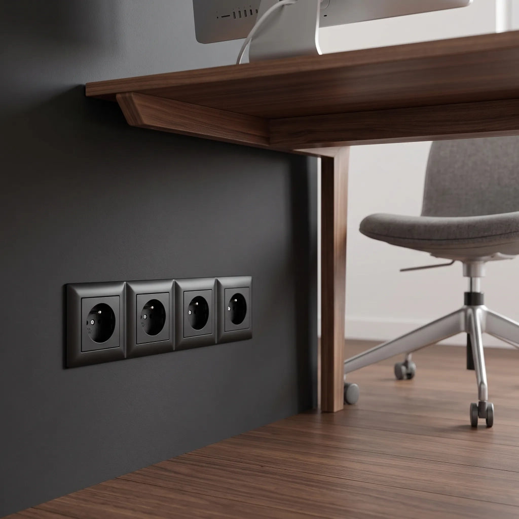 Placca Quadrupla Per Prese Oste Jnh016-4f Black
