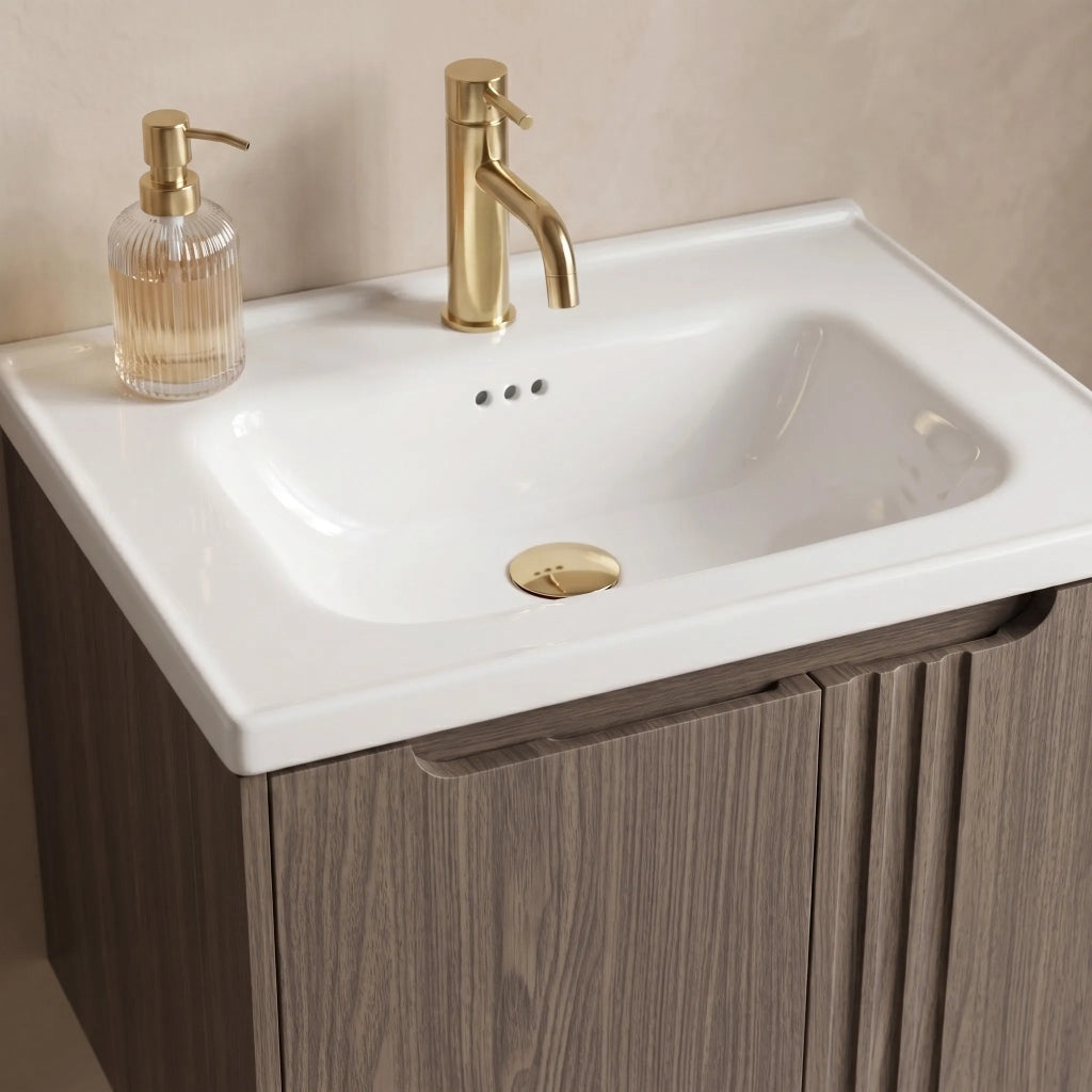 Mobile Bagno Con Lavabo Rea Rivo Db86-60l-1 Dark 60cm