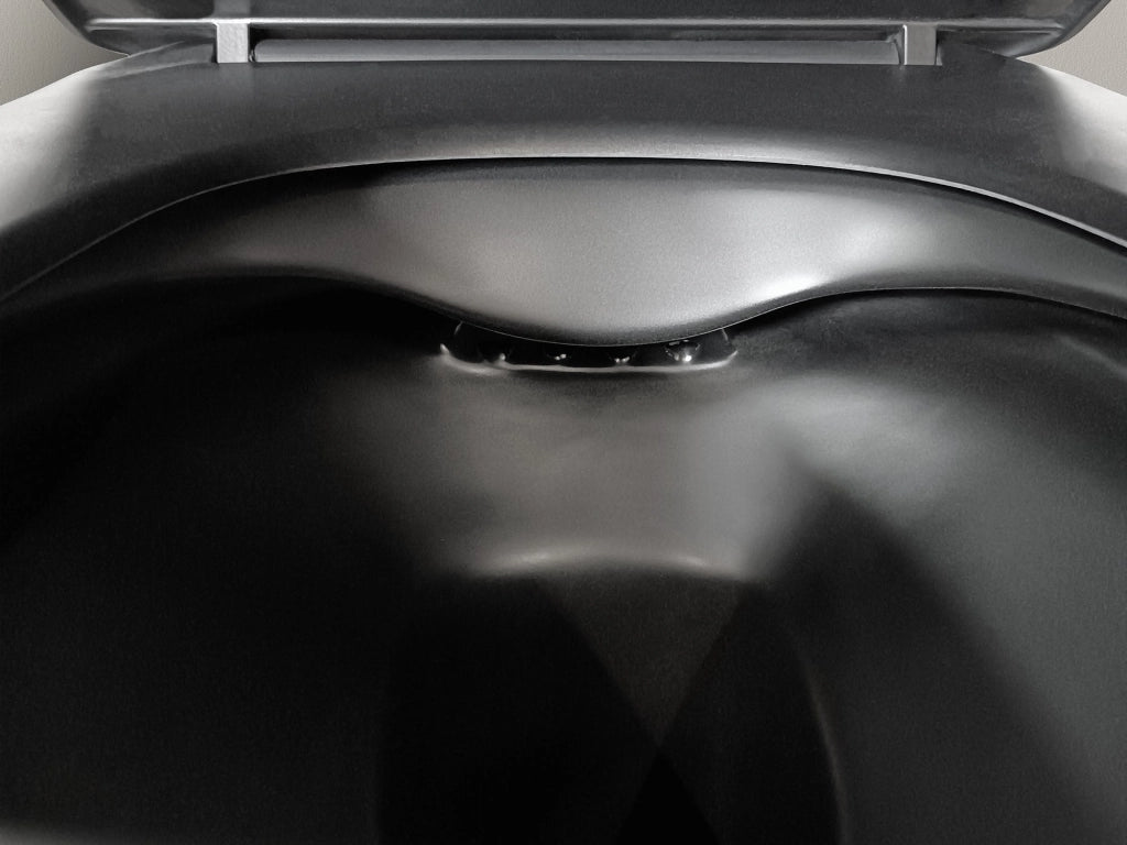Sanitari a Terra Filo Muro Wc Bidet Copriwater Sof Close Nero Bent Rimles