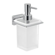DOSA SAPONE DA PARETE IN ACCIAIO INOX E VETRO MODELLO ATENA - DIM. CM (LXPXH): 8,1X11,1X16,4 - CROMATO  - GDY