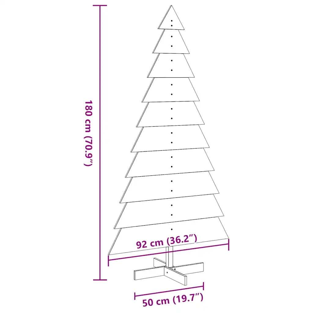 vidaXL Albero di Natale Marrone Cera 180 cm in Legno Massello di Pino