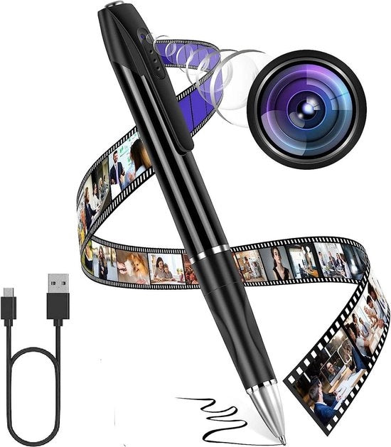 Camera di Sorveglianza Mini Penna Camera HD 1080P Portatile Micro Camera di Sorveglianza con registrazione video e audio Registrazione Ciclica di Video per uso scolastico ufficio.