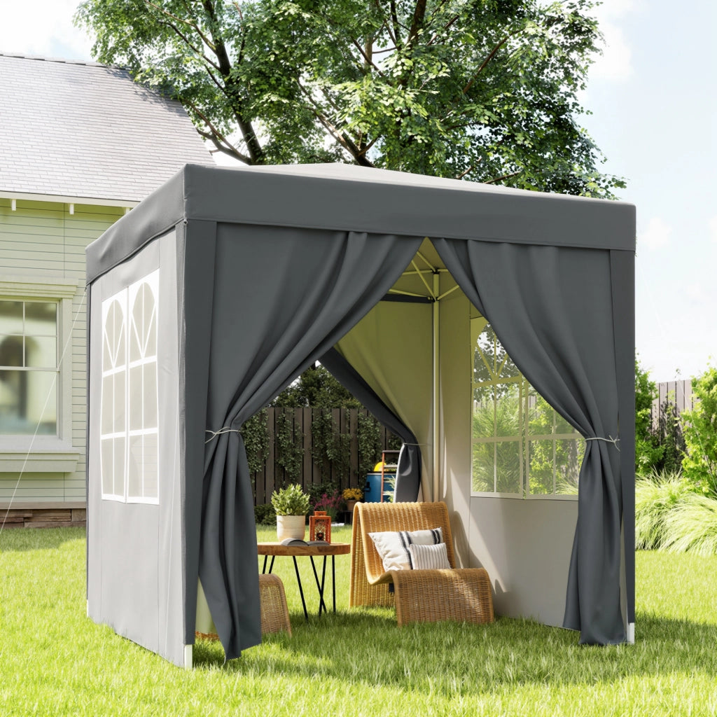 Tonnelle da giardino pieghevole ¨C zephmum ¨C Grigio 2x2 m