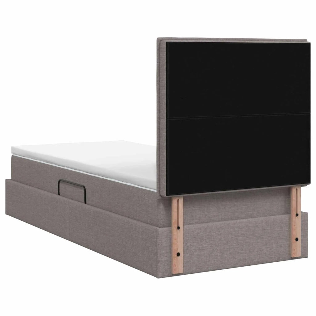 Letto con contenitore e materasso Tortora 90 x 190 cm Tessuto 3459411