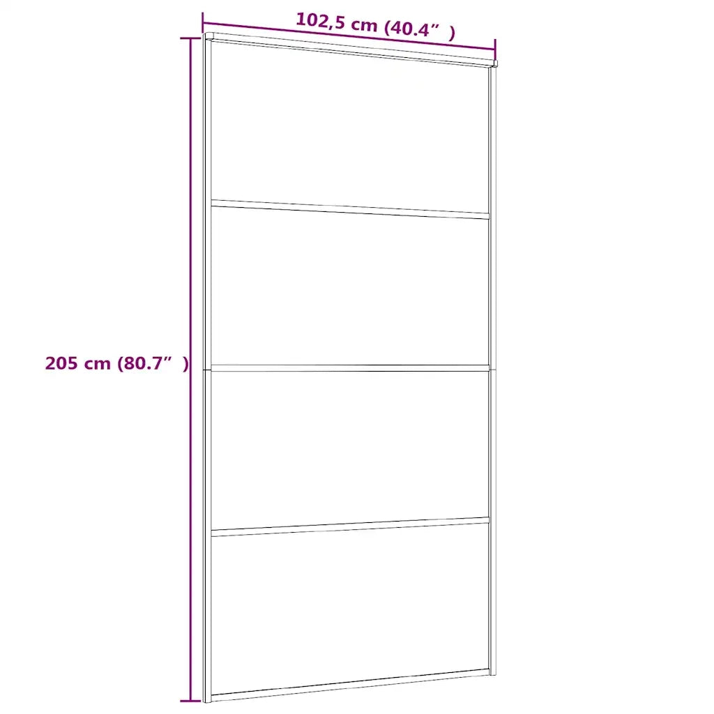 Porta Scorrevole in Vetro ESG e Alluminio 102,5x205 cm Bianca 151665