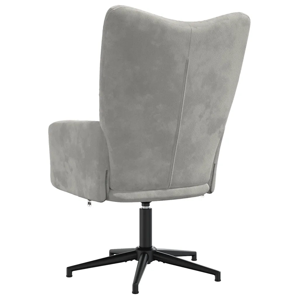 Poltrona | Sedia Relax Grigio Chiaro in Velluto