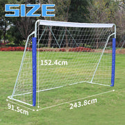 Porta da calcio pieghevole 240x150x90 cm con base in metallo, rete resistente e borsa per il trasporto