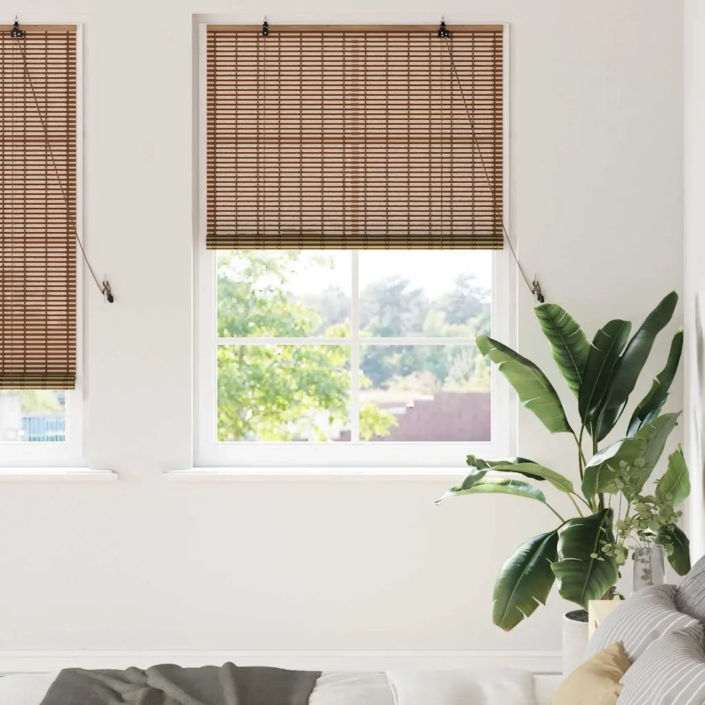 Tenda a rullo con tende-Tenda avvolgibile Marrone 110 x 220 cm Bamb¨´ 751492
