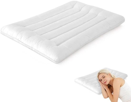 Cuscino ortopedico per il sonno, 46 x 72 cm, cuscino per dormire, cuscino sottile per chi dorme sulla schiena, cuscino per il sonno sul fianco, cuscino sottile per il sonno per alleviare il dolore alla gola (bianco)