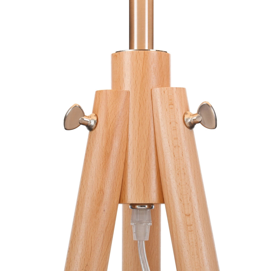 Maytoni lampada da terra contemporanea Calvin 1 luce E27 marrone metallo tessuto