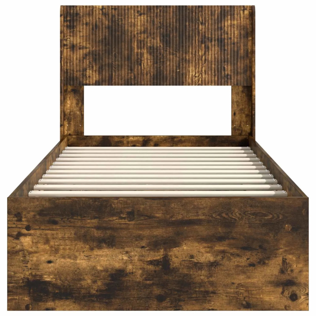 Struttura del letto con stoccaggio e testata Rovere Fumo 3414247