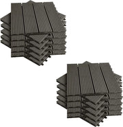 22 pezzi DIY Piastrella da giardino Terrazza Mattonelle Pavimento per casa in WPC Doghe Legno 30x30 cm Caffè-Marrone