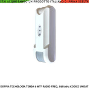 Rilevatore Doppia Tecnologia Wireless a Tenda Copertura 6 Metri Frontali Profont. 1,8 Metri Controllo look down Frequenza 868 MHz Bidirezionale Codifica UNISAT