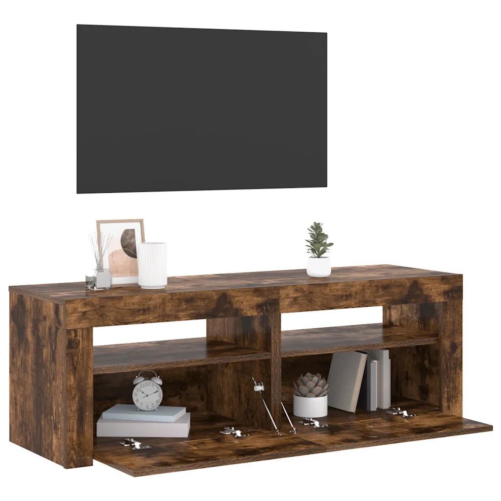 Mobile Porta TV con Luci LED Rovere Fumo 120x35x40 cm cod mxl 6406