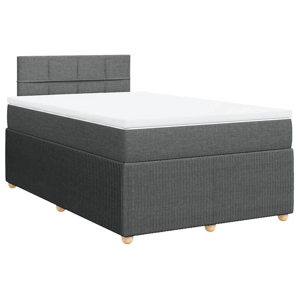 Giroletto a Molle con Materasso Grigio Scuro 120x190cm Tessuto