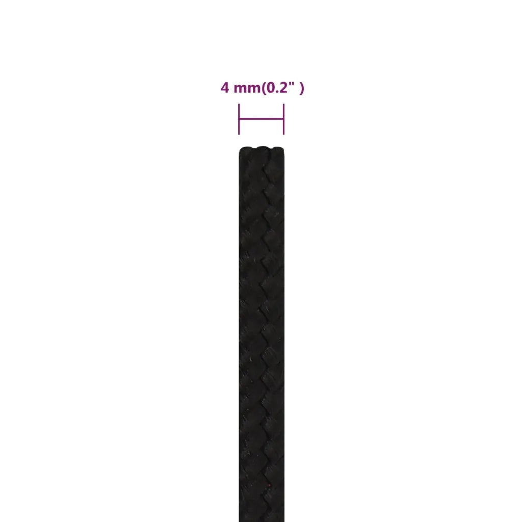 Corda da Lavoro Nera 4 mm 100 m in Poliestere 152804