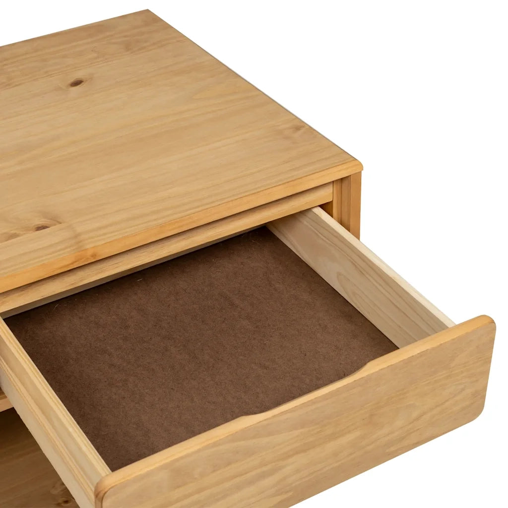 Tavolino Salotto SAUDA Rovere 99x55x45 cm Legno Massello Pino 377598