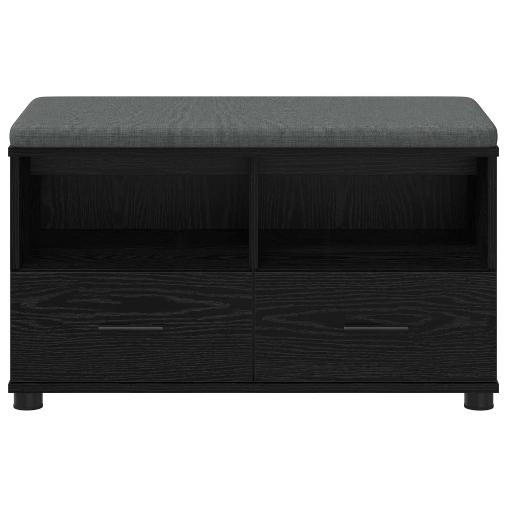 Panca per ingresso con cuscino Rovere Nero 80 x 38 x 46 cm 891457