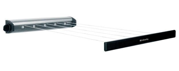 Brabantia 385766 Pull-Out Drying Lines Set Stendibiancheria Estraibile 22 metri Sistema di Bloccaggio Automatico colore Acciaio inox