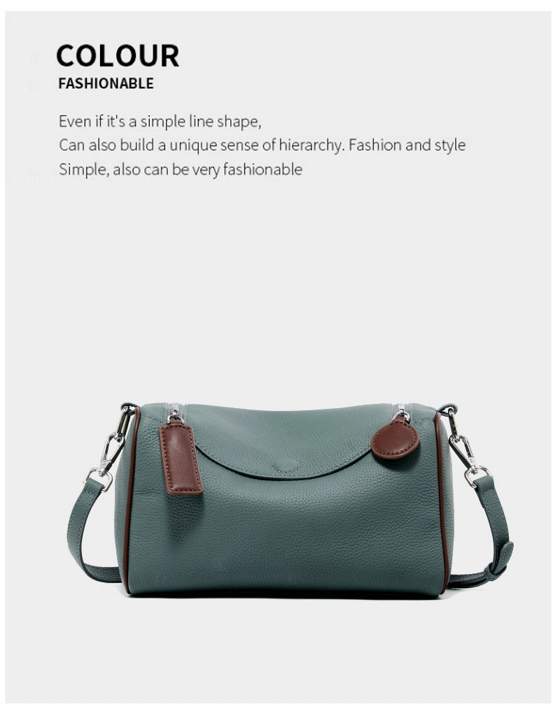 Borsa a tracolla da donna in vera pelle, colore verde.