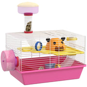 Gabbia per criceti e roditori con accessori ¨C zephmum ¨C rosa 34x27x25 cm
