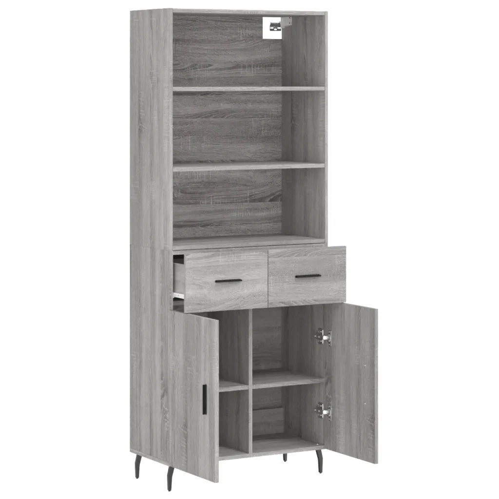 Credenza Grigio Sonoma 69,5x34x180 cm in Legno Multistrato 3200535
