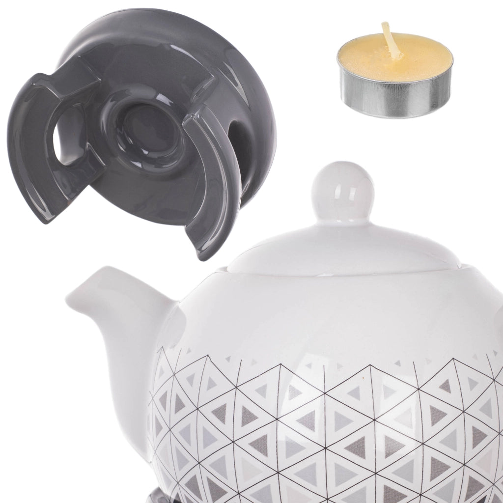Teiera KADAX con scaldavivande, 1 litro, in ceramica, ideale come regalo.