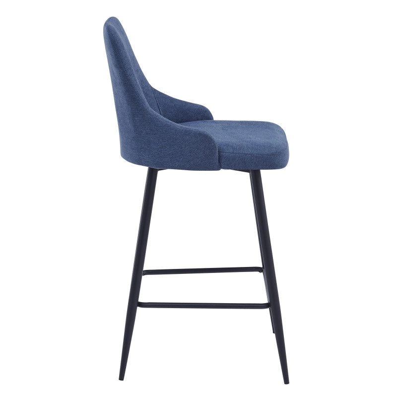 Set di 4 Sgabelli Chantal In Tessuto 320gr Blu Avio Dimensione 47x52,5x100cm