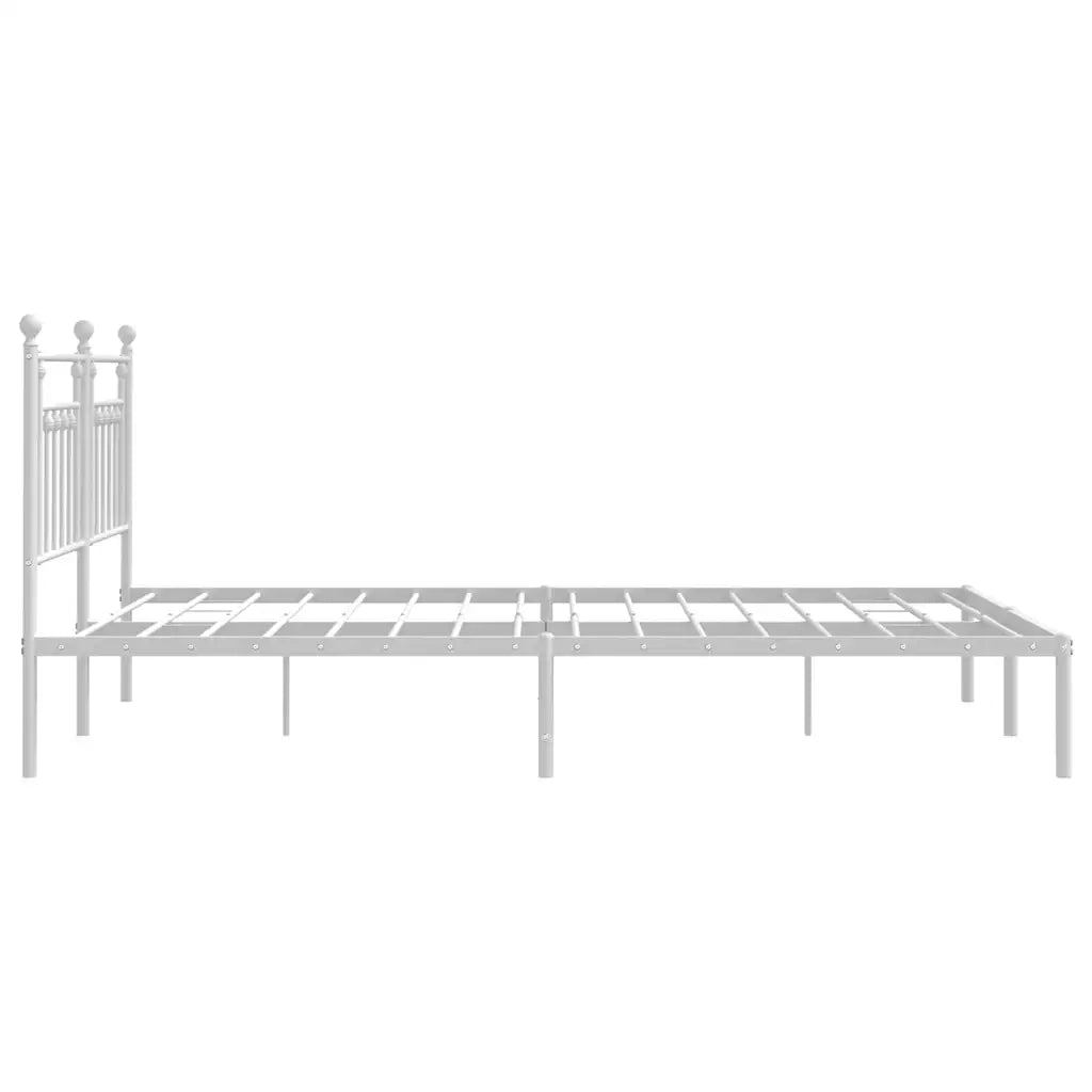 Giroletto con Testiera-Struttura Letto con testiera Metallo Bianco 183x213 cm 930766