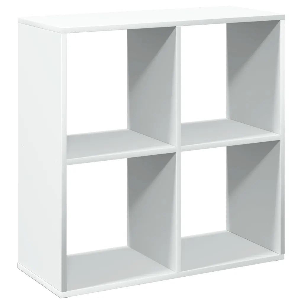 Libreria Divisoria-Scaffale per Libri-Mobile di Stoccaggio bianca 69,5x29x69,5 cm in legno ingegnerizzato