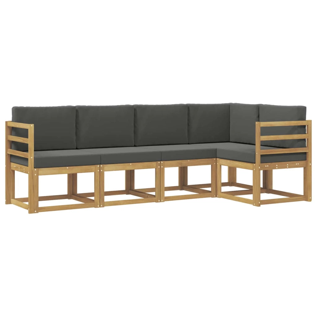 Set di divani da esterno con cuscino 5 pcs Bianco e Antracite