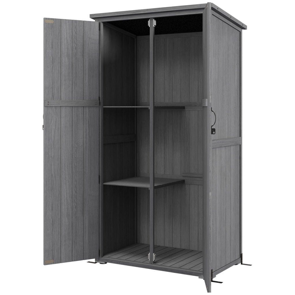 Casetta da Giardino ¨C Zephmum ¨C Legno Massello, 90x54.5x168.5 cm, Grigio