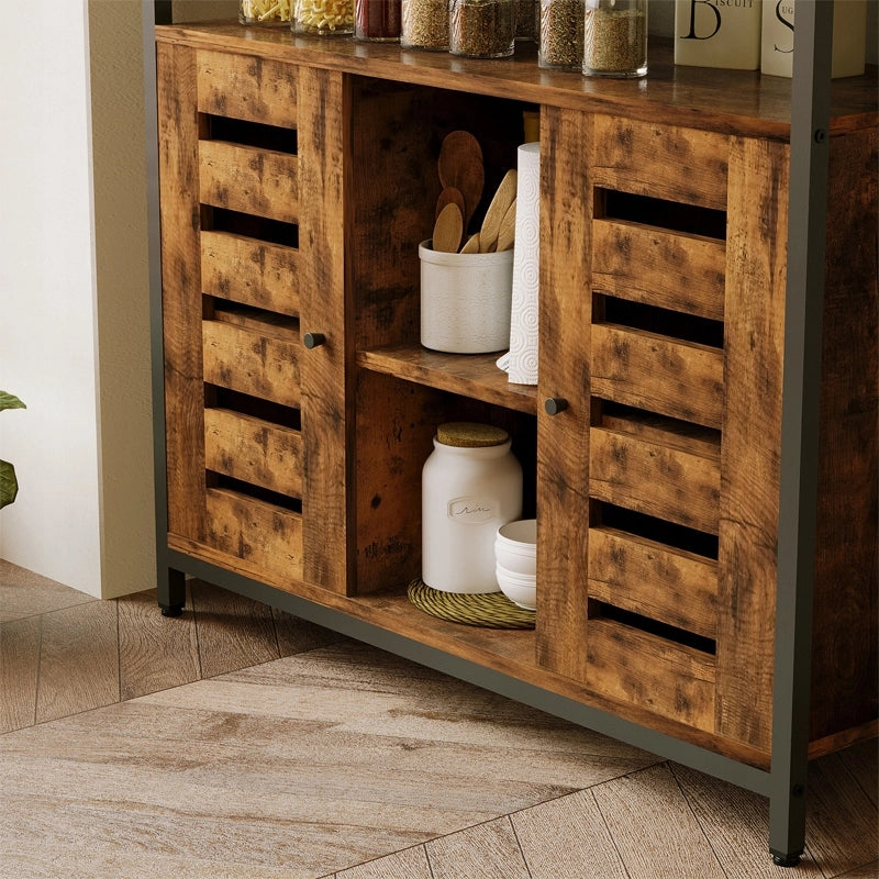 Credenza/Credenza con ripiani aperti, Marrone, Cucina Loft Retrò