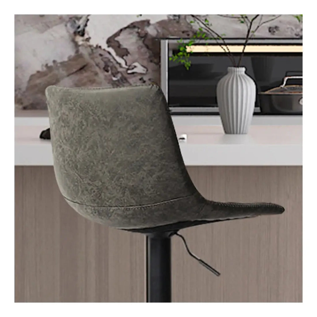 Sgabello da bar SOUL – PU grigio – Altezza regolabile 88-109 cm – Piedi in metallo – Stile vintage
