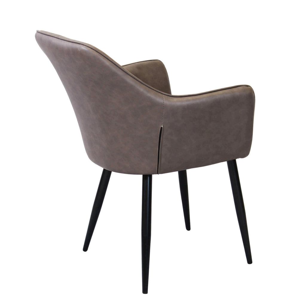 Poltrona per Sala da Pranzo in Ecopelle Metallo cm 48x62x83 - ROBIN