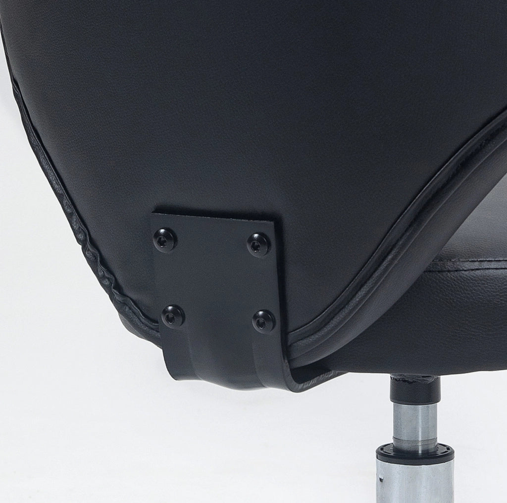 sgabello girevole 54 x 45 x 88 cm nero con schienale ergonomico e ruote
