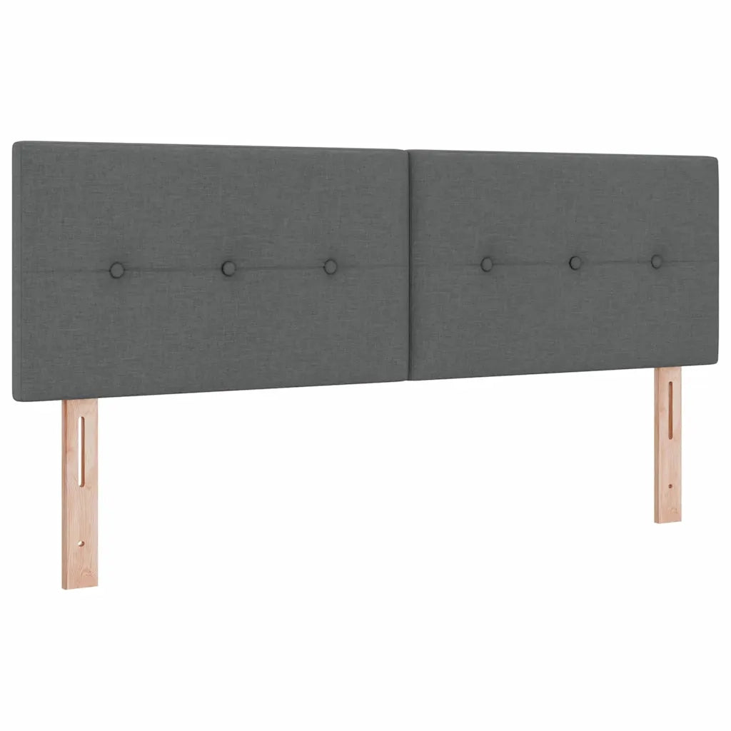 Letto a molle con materasso Grigio scuro 140 x 190 cm Tessuto