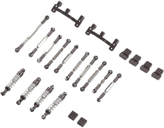 Set di ricambi per auto RC in alluminio - ammortizzatore - assale - molla - ricambi di riserva - compatibile con WPL C24/C14/C14K/C24K - Aggiornamento auto RC