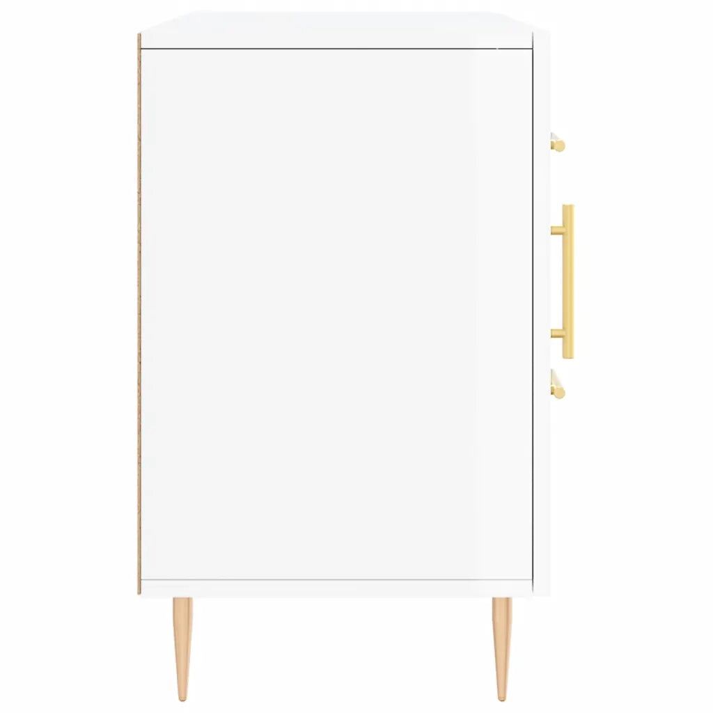 Credenza Bianco Lucido 100x36x60 cm in Legno Multistrato 828158