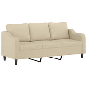 Divano | Divano da soggiorno | Sofa a 3 Posti Crema 180 cm in Tessuto