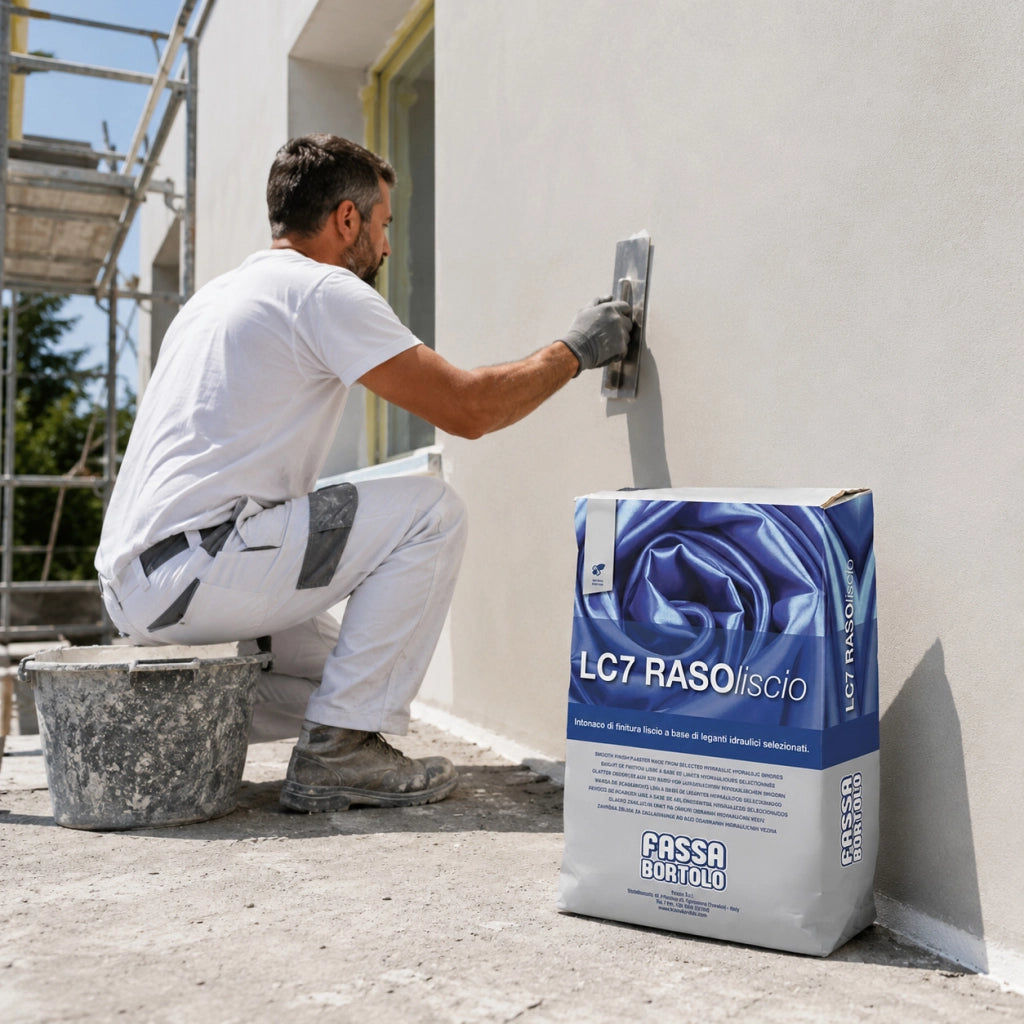 Lc7 rasoliscio intonaco finitura liscio base leganti idraulici selezionati 20 kg