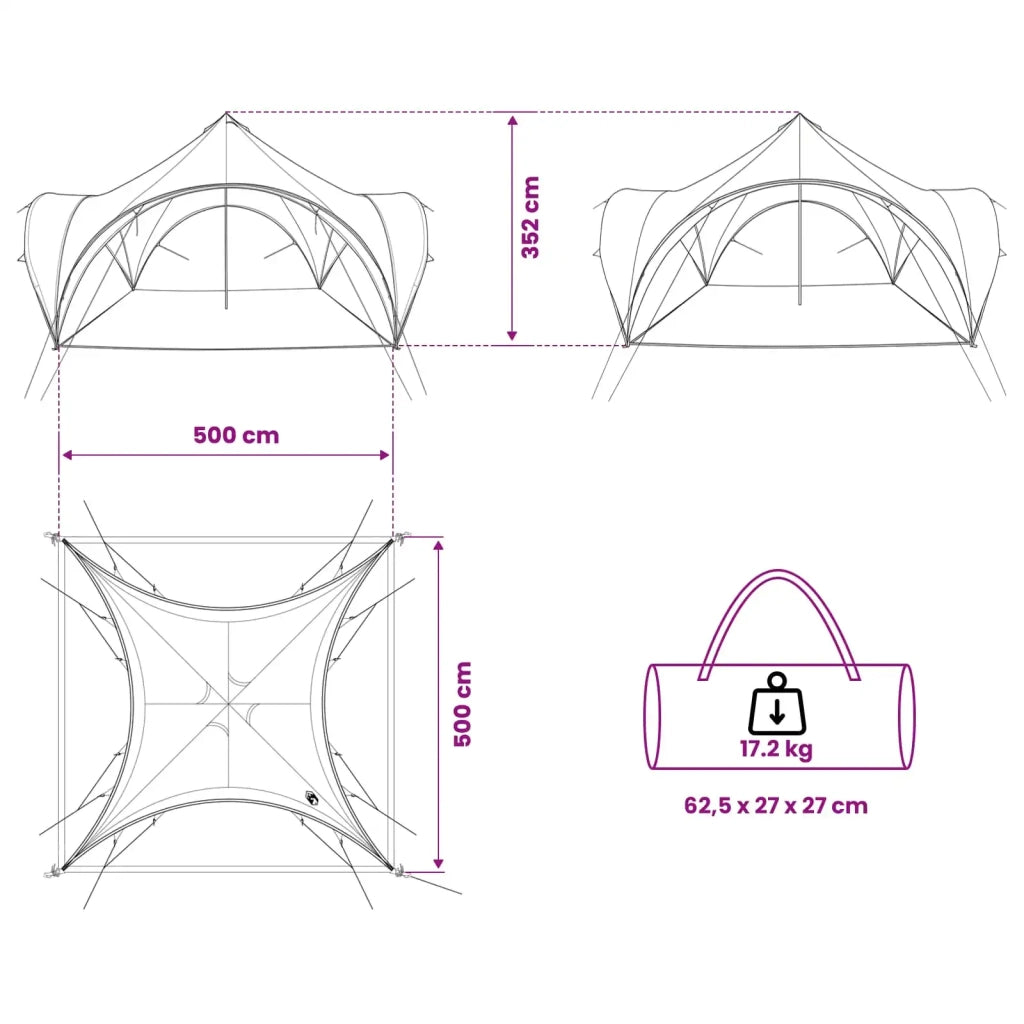 Tenda Party con tetto Grigio e arancione 500 x 500 x 350 cm 42028609