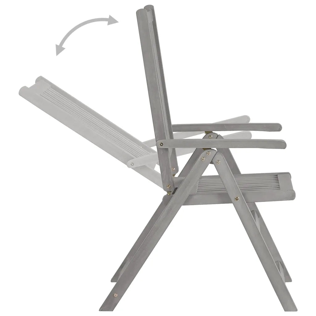 Sedie da Giardino Reclinabili 4 pz con Cuscini Massello Acacia 3065385