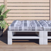 Cuscino per Pallet a Quadri Grigi 70x70x12 cm in Tessuto 360483