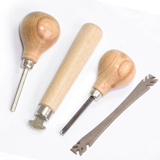 Set di gioielleria professionale 4-in-1 - Lifter a punte - Spingitore di anello - Rotolatore di anello - Maniglie in legno duro - Strumenti per gioiellieri