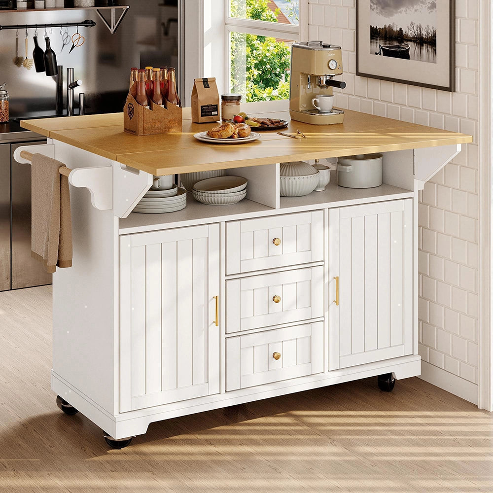 Isola cucina estendibile - Xylo - 120x40x95cm nero/bianco