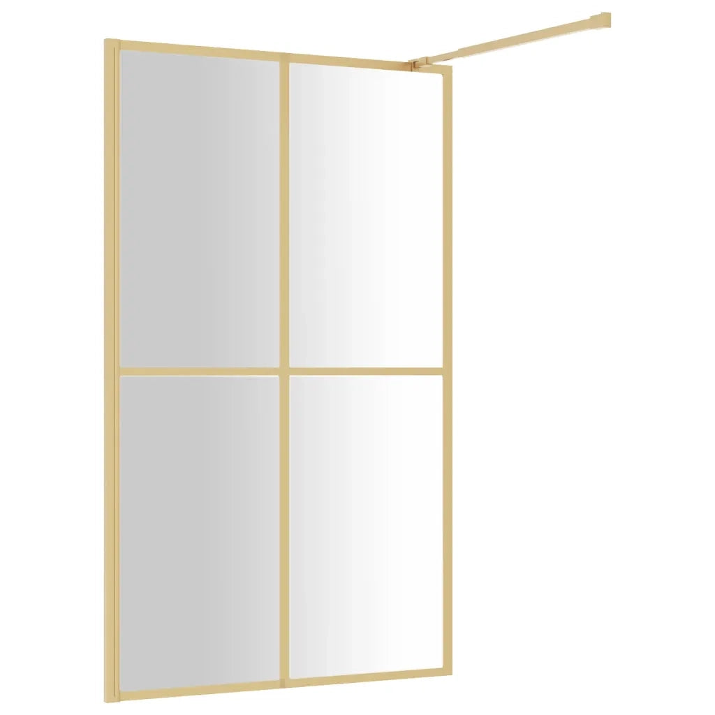 Parete per Doccia Walk-in Vetro Trasparente ESG 118x195 cm Oro