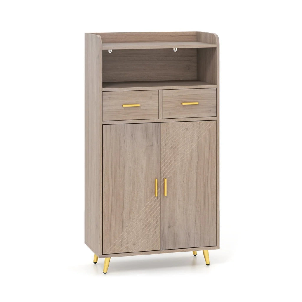 Mobiletto/credenza 60 x 30 x 113 cm spazio ottimizzato design moderno per cucina e sala da pranzo legno grigio 20_0010240
