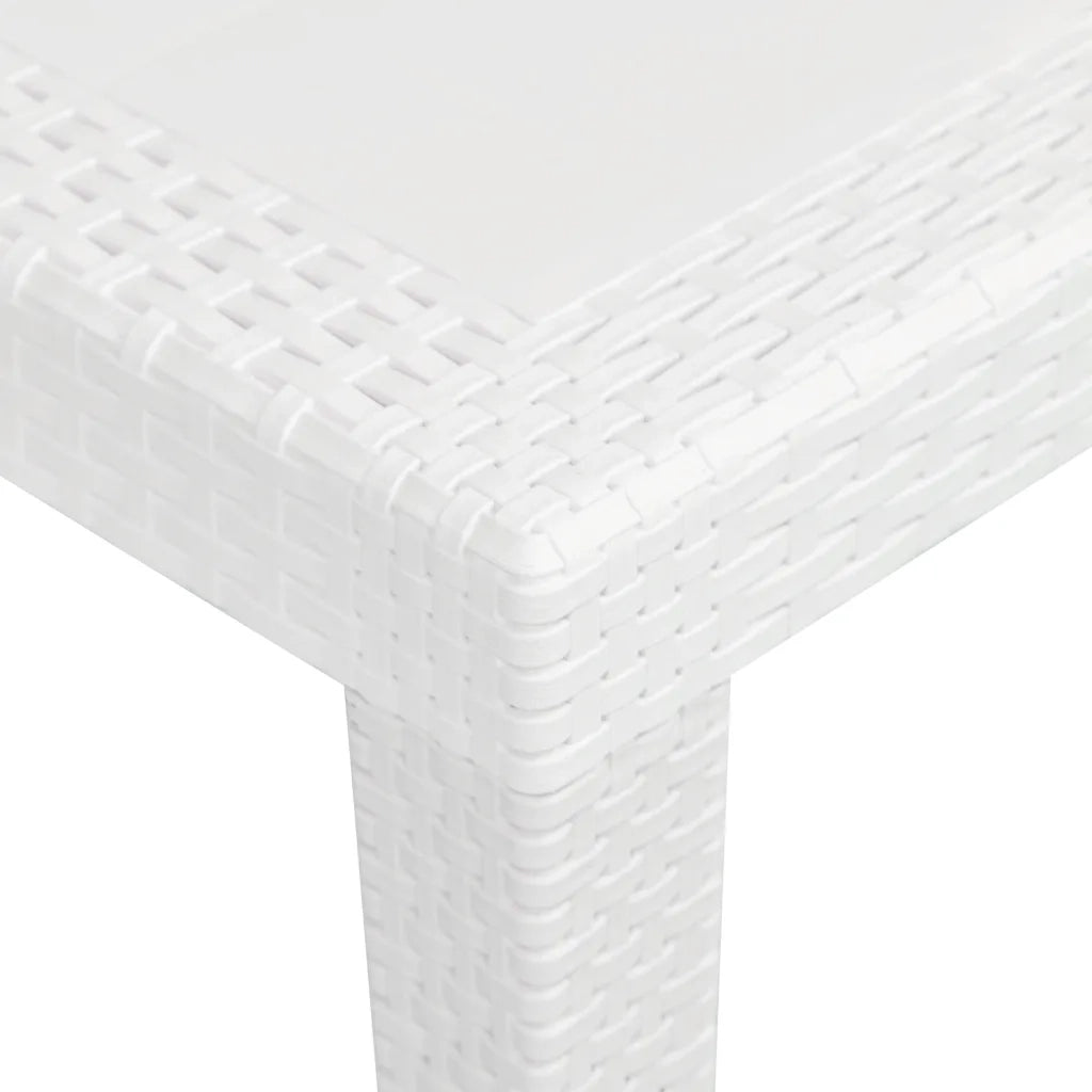Tavolo da Giardino Bianco 79x79x72 cm in Plastica Stile Rattan 45601
