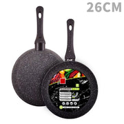Trade Shop - Padella In Alluminio Con Rivestimento Antiaderente Effetto Pietra Nero Da ø20 A 32cm -    -diametro 26cm   -